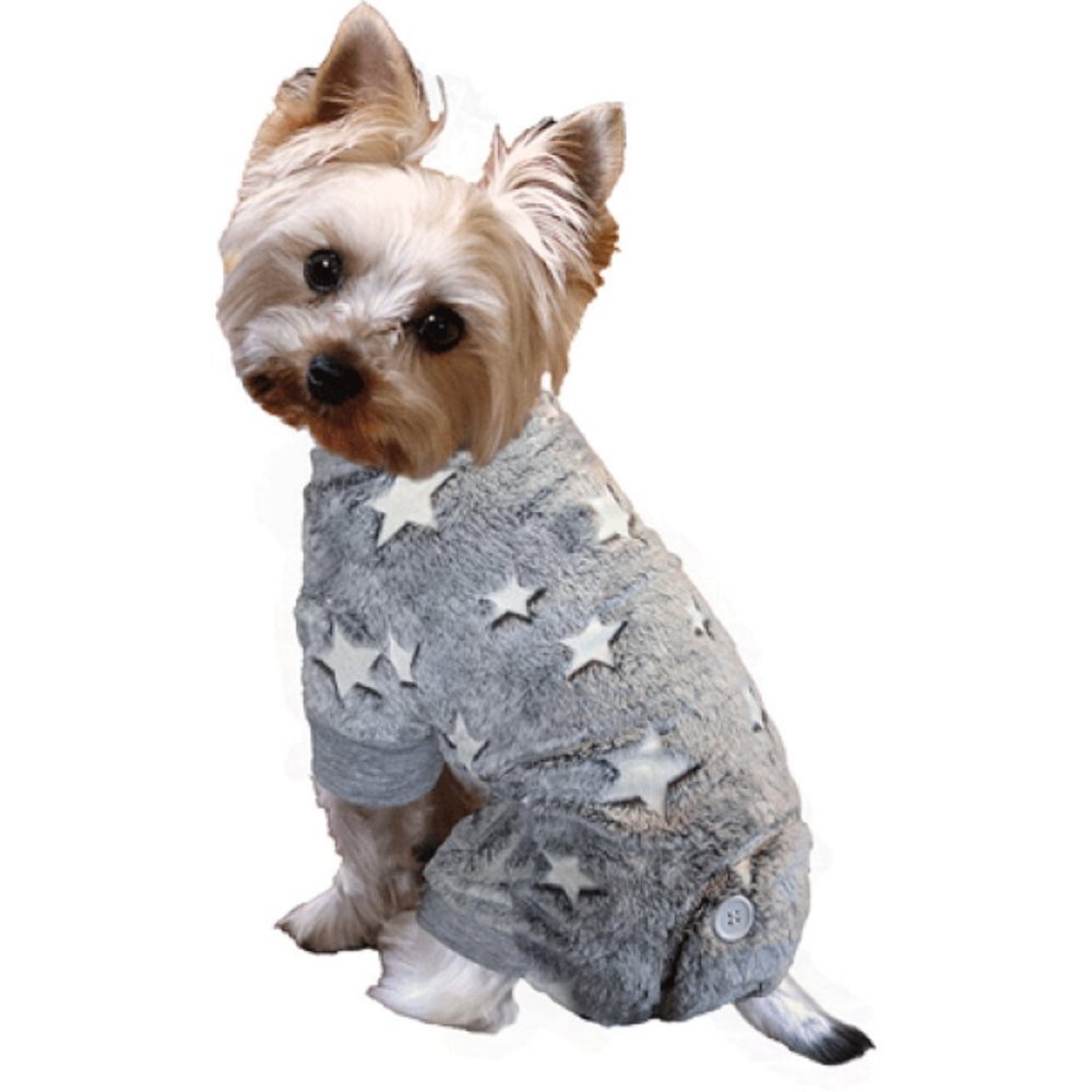 Fashion Pet Shiny Star PJs - Gray X-Large 22-24"